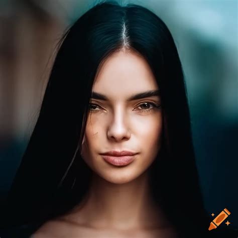 Young brazilian woman with long black hair