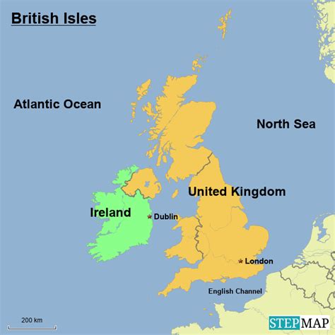 StepMap - British Isles - Landkarte für Great Britain