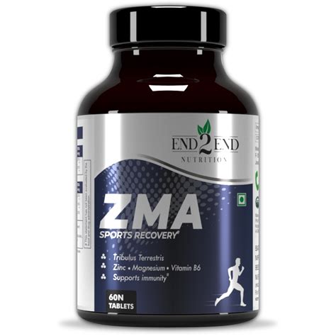 End2End Nutrition Zinc Magnesium Aspartate (ZMA) Supplement for Men & Women with Tribulus ...