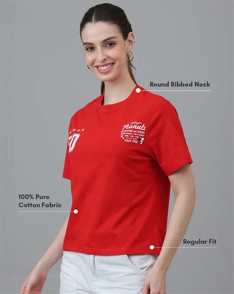 Peanuts Printed Regular Fit Tshirt For Women – Free Authority