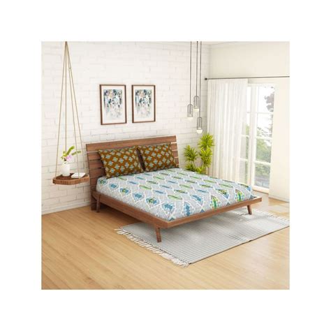 Buy CORE Designed by SPACES Brown Abstract 104 Tc 1 Queen Bedsheet With ...