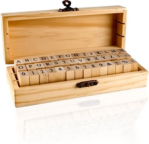 Amazon.com: Wooden Rubber Stamps Kit, 42pcs Vintage Alphabet Letter ...