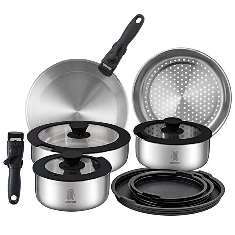 Best Stainless Steel Cookware With Detachable Handles at Maddison Loch blog