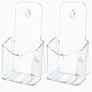tiggell 2 Pack Acrylic Brochure Holder Literature Holders Clear Flyer ...