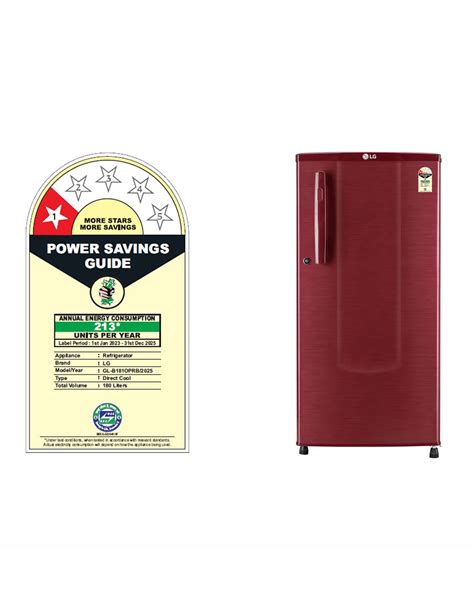 180 L Small Fridge, Peppy Red, Price - GL-B181OPRB | LG India