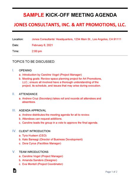 Recruitment Kick Off Meeting Template