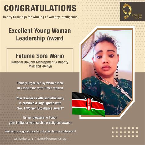 Fatuma Sora Wario has bagged Excellent Young Woman Leadership Award