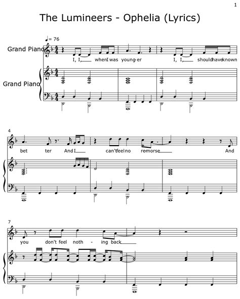 Lyrics Ophelia The Lumineers