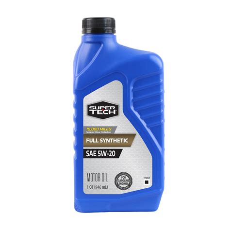 Super Tech Full Synthetic SAE 5W-20 Motor Oil, 1 Quart, Wear Protection ...