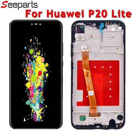 5.84" Original LCD For HUAWEI P20 Lite Display Touch Screen with Frame ...