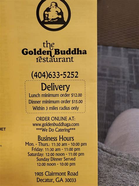 Menu at Golden Buddha Restaurant, Decatur, Clairmont Rd