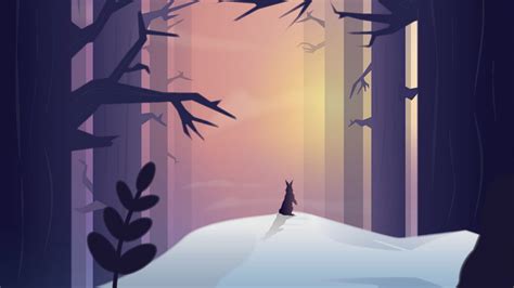 Download wallpaper 2560x1440 hare, silhouette, forest, art widescreen ...