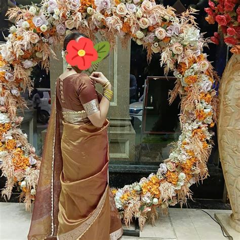 Banarasee Handwoven Plain Tissue Saree Zari Border With Lace-Rust