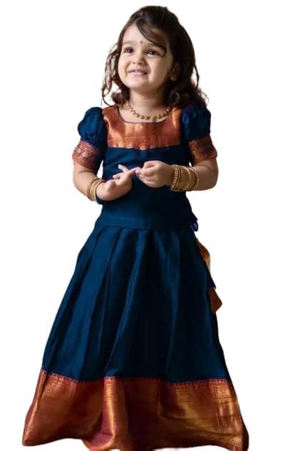 Buy Kids Lehenga Choli For Girls Cotton silk Traditional Dress Ethnic ...