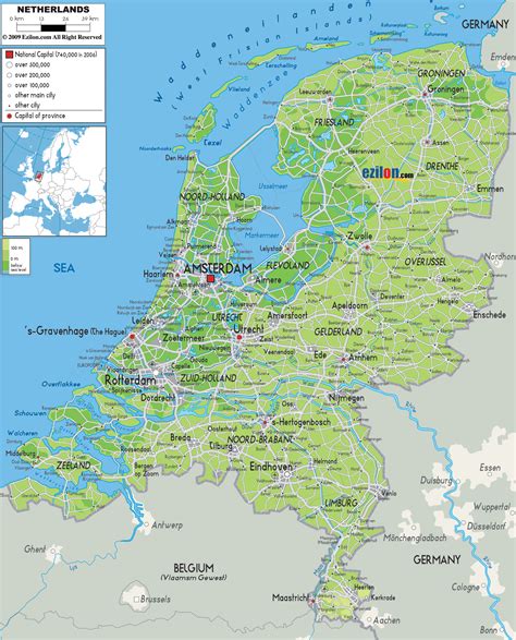 Maps of Holland | Detailed map of Holland in English | Tourist map of the Netherlands | Road map ...