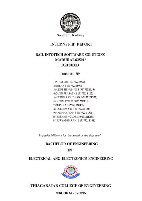 EEE Intern Report: Insights on Indian Railways and Electrification ...