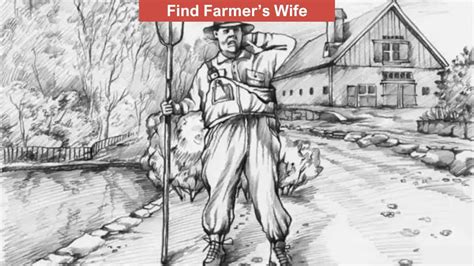Optical Illusion to Test Your Vision: Find the farmer’s hidden wife in ...