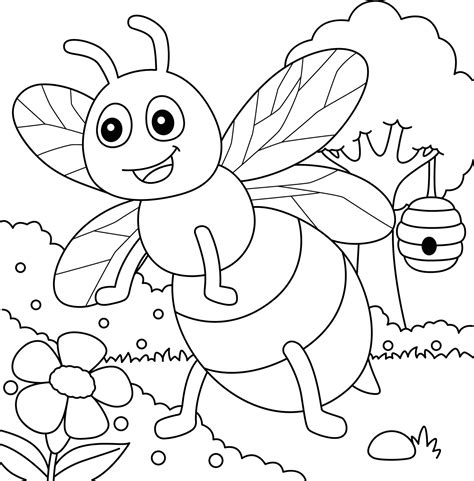Buzzing Fun: Coloring Pages for Bees