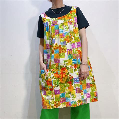 70s flower printed mini dress【605】 | LEMON