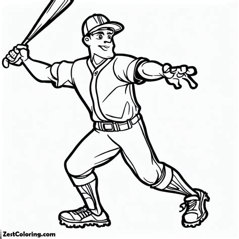 Baseball Player Coloring Pages Printable 的图像结果
