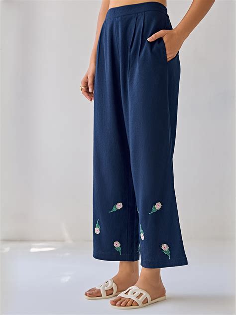 Blue Linen Trouser