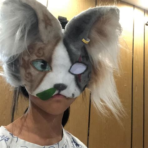 Buy Gray Spotted Therian Cat Mask - Custom Realistic Animal Face Mask ...