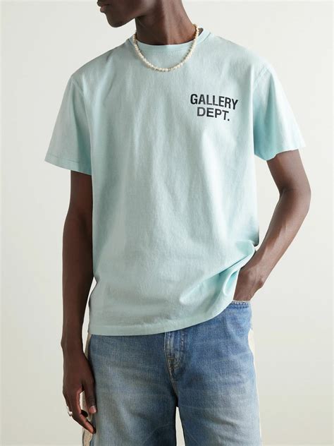 Gallery Dept. - Logo-Print Cotton-Jersey T-Shirt - Blue Gallery Dept.