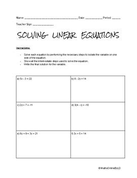 Image result for Solving Two-Step Linear Equations