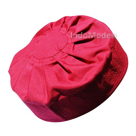 Thekufi Islamic Kufi Prayer Cap Plain Red Pleated-top Fabric India | Ubuy