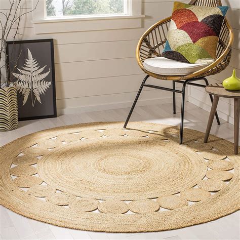 Buy IVAZA Jute Area Rugs, Beautifully Braided Jute Rugs, Cotton Carpet ...