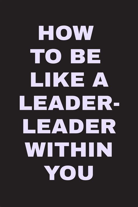 Buy HOW TO BE LIKE A LEADER - LEADER WITHIN YOU Book Online at Low ...