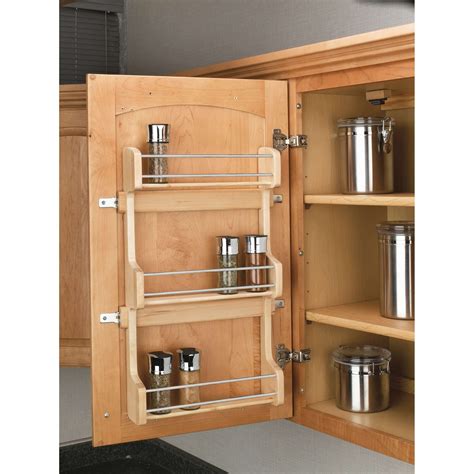 Rev-A-Shelf 4SR-18 / 18 in Cabinet Door mount Wood 3-Shelf Spice Rack ...