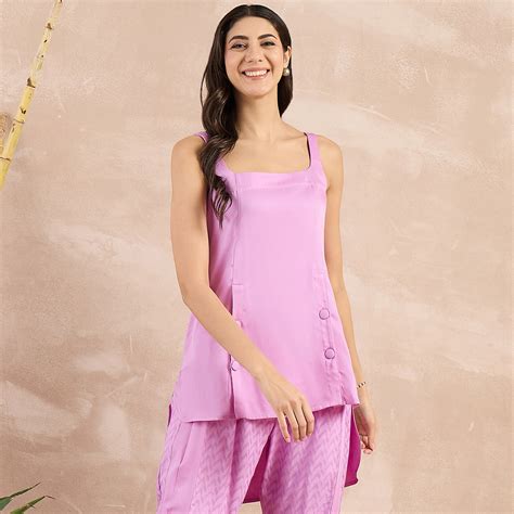 Purple High-Low Sleeveless Top – First Resort by Ramola Bachchan