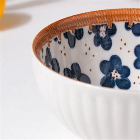 Sylvan Floral Patterned Ceramic Snack Bowl 4.5 Inch 250 ml Online ...
