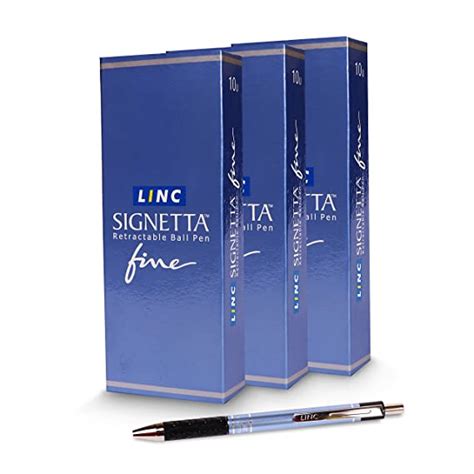 Linc Signetta Fine 0.7mm Ball Pen | Blue & Black Ink | Pack of 20 ...