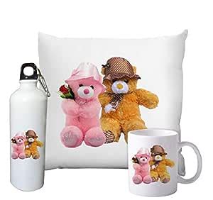 Buy Khakee Teddy Love Theme Combo of Coffee Mug(325 ml) and Cushion ...