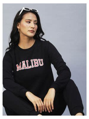 Buy RIGO Women Black Printed Round Neck Tracksuit Online