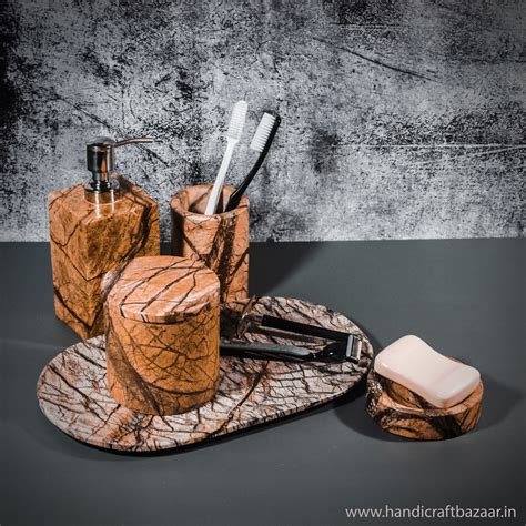 Marble Bathroom Accessories Set | Buy Online - Handicraft Bazaar