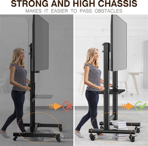 Buy ਮੋਬਾਈਲ ਟੀਵੀ ਕਾਰਟ ਰੋਲਿੰਗ ਟੀਵੀ ਸਟੈਂਡ ਵ੍ਹੀਲ ਦੇ ਨਾਲ 55-95 ਇੰਚ ਐਲਸੀਡੀ ...