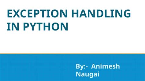 Exceptions in Python PPT 的图像结果