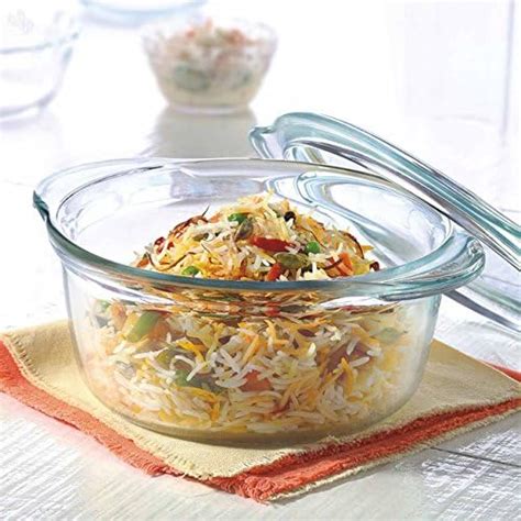 Buy Borosil - Glass Casserole - Oven and Microwave Safe Serving Bowl ...