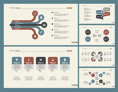 Six consulting charts slide templates set | Free Vector