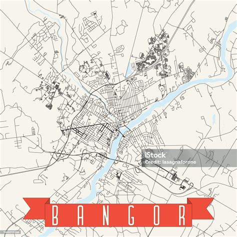 Bangor Maine Usa Vector Map Stock Illustration - Download Image Now ...