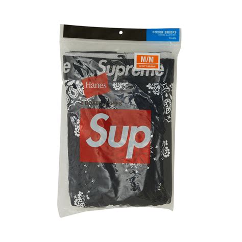 Supreme X Hanes Bandana Boxer Briefs - Black | Editorialist