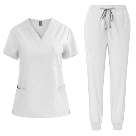 Scrub for Women Scrubs Top with Classic V-Neck & Jogger Pants Medical ...