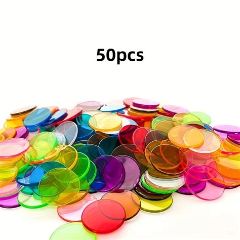 50pcs 25mm Transparent Counting Discs 10 Colors Early Education ...