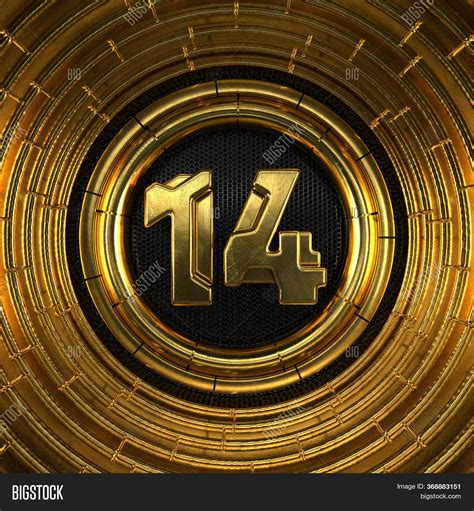 Gold Number 14 (number Image & Photo (Free Trial) | Bigstock