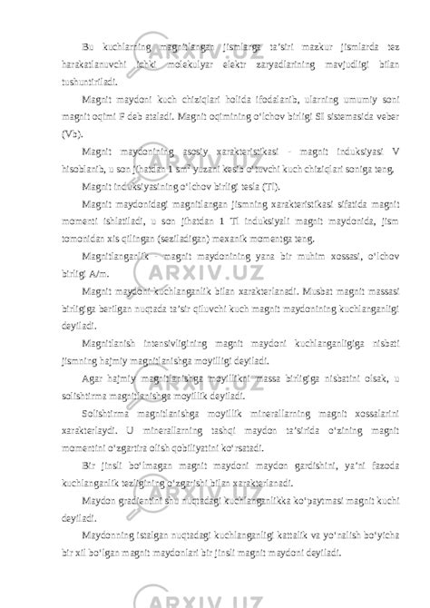 Magnit usulida boyitish - Materialshunoslik - Referatlar