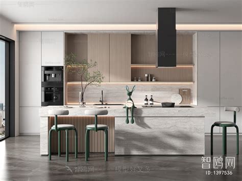 现代敞开式厨房3D模型下载_3dmax现代敞开式厨房模型编号672043092-智鸥网