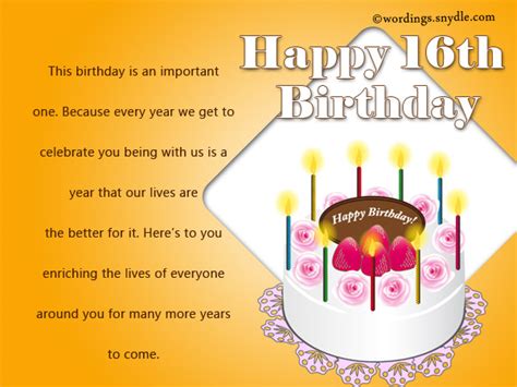 16th Birthday Wishes, Messages and Greetings - Wordings and Messages